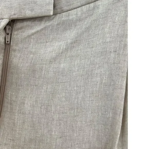Abercrombie & Fitch Sloane Trouser Pants Linen Blend Khaki Tan Beige Size 34 18R - Picture 4 of 14